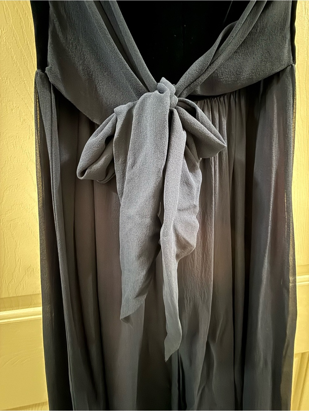 Vintage 90s Elizabeth Wayman Silk Velvet Formal Gown Navy Burgundy Sz 10 - Picture 8 of 14